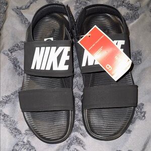 Nike Black Slide Sandals with White Logo